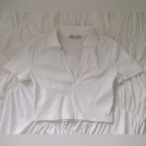 White Zara crop top - Never worn before!